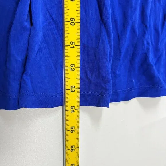 NWOT Farm Rio V Neckline Ruched Blue Maxi Dress Long Sleeves Size M - Picture 11 of 12